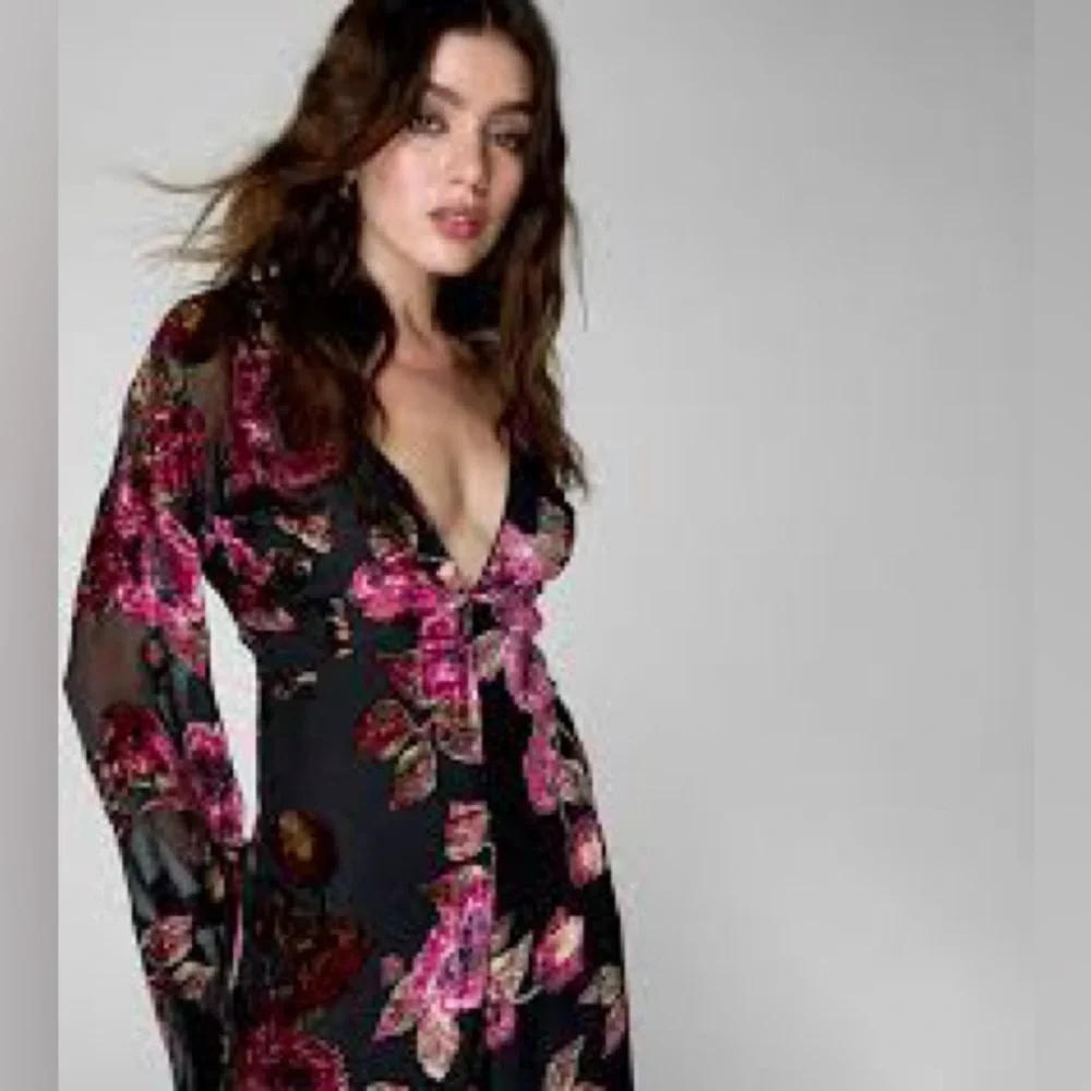 Nasty Gal Floral Black and Pink Jumpsuit - Picture 7 of 9